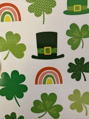 ST.PATRICKS DAY Stickers(20pc) Hallmark•Clover•Shamrock •Rainbow•Card Making•