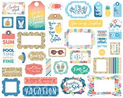 1 Pack of Echo Park Paper DIVE INTO SUMMER Frames & Tags Die-Cut Ephemera Pieces