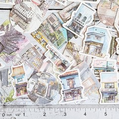 45PCS Asian Building Stickers – Kawaii Stationery Scrapbooking Diary Stickers