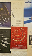 LOT 25pc Vtg JEWELRY WATCHES Ephemera Pack Print Ads Tiffany Cartier