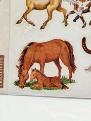 PSX Faster Horses Sticker Sheet 2001 RARE Horse Western Scrapbook NEW!