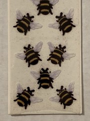 Sealed Vintage 1990 Sandylion Fuzzy Honey Bees Stickers Bumblebees Flocked 90s