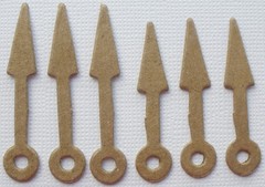 {12} *SHORT CLOCK HANDS* Small Clock Hand Chipboard Die Cuts – 6 Pairs