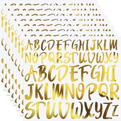 416 Pcs Gold Letter Stickers, 8 Sheets Cursive Alphabet Stickers, 1″ & 1.5″, …