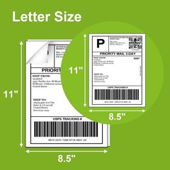 100 Full Sheet Sticker Labels 8.5″ x 11″ for Laser & Inkjet Printers – 100 Sheet