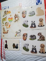 24 Mix Lot Rare Vtg Orig Cat Dog Stickers 1983 Hallmark Panda Koala Rabbit Sheep