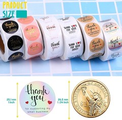 Vibrant 1-Inch Thank You Stickers – 3000 Pcs with Gold Foil for Gifts and Crafts