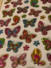 STICKABILITIES THE PAPER STUDIO GLITTER SHINY FOIL FLOWERs & BUTTERFLIES 34PCS
