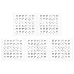 5 Sheet Heart Gem Stickers 8mm, Self Adhesive Rhinestones Jewel Sticker Grey
