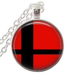 Red Smash Ball Silver Bezel Necklace
