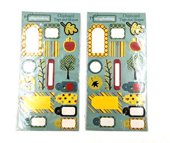 2 Pack Fall Autumn Themed Apples Leaves Scrapbooking Stickers Chipboard Tags