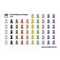 Ribbon Cancer Awareness Planner Stickers – Survivor Support Icon Labels