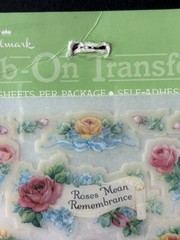 Vintage 1981 Hallmark Rub-On Transfers Victorian-Style Rose Theme