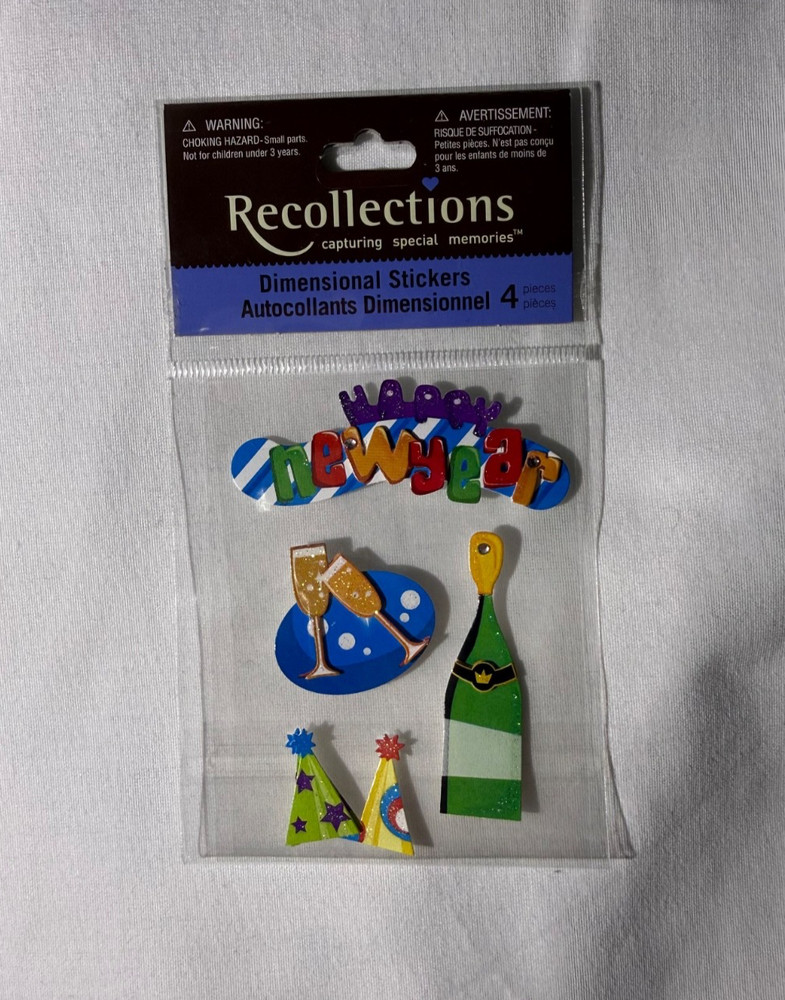 Recollections Dimensional Stickers Happy New Year