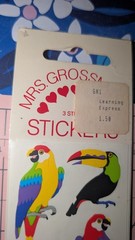 Vintage Mrs Grossmans Stickers Tropical Birds Parrots 3 Sheets New In Pack READ
