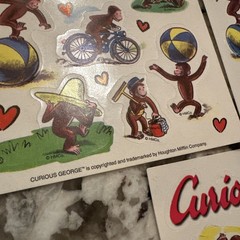 Vintage Forget Me Not Stickers American Greetings Curious George NWOT 3 Sheets