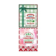 1sheet Christmas Greeting Words Stamps for Card Making Snowflakes Poinsettia
