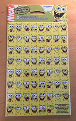 2x NEW SpongeBob SquarePants Sticker Sheets 2001 VTG 248 Total Bob Face Stickers