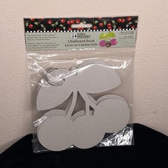 MARY ENGELBREIT Chipboard Cherry Cherries Tag 5 Pages Mini Scrapbook Ring Bound