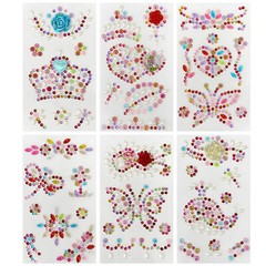 Wrapables Crystal Rhinestone Gem Stickers, Bling Jewel Adhesives (Set of 6)