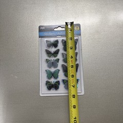 BUTTERFLIES Butterfly Bright Medium Green Black Silver Jot Stickers