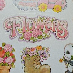 Rare 1980 Vintage Mark I Chicago SS25 Flowers Sticker Sheet Cute Animals Floral