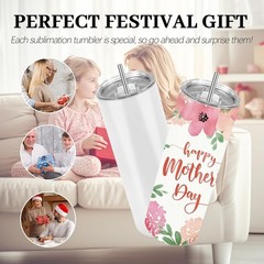 Joyclub 25 Pack Sublimation Tumblers 20 oz Sublimation Blanks Skinny Straight…