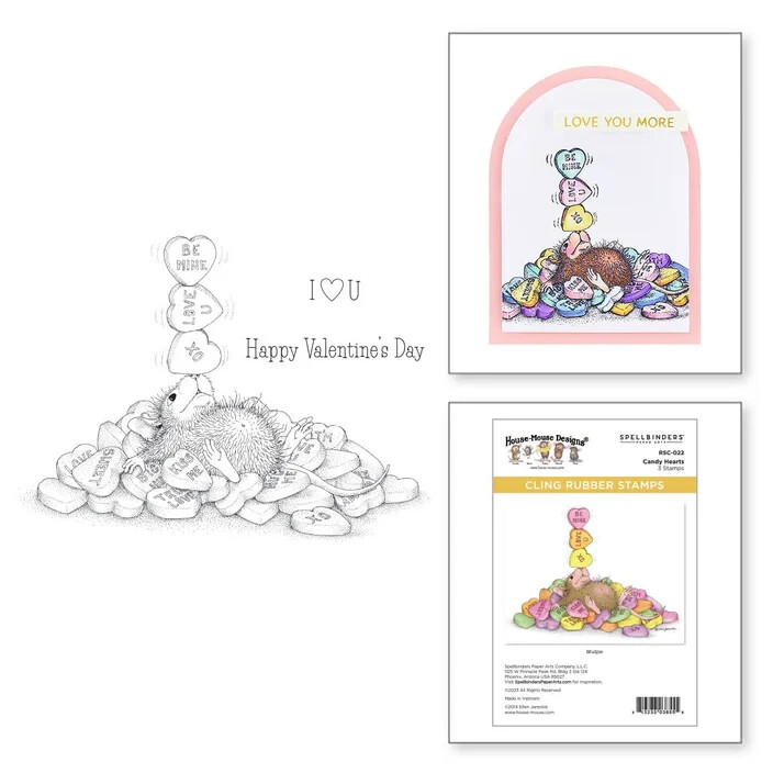Spellbinders – CLING RUBBER STAMPS – CANDY HEARTS – RSC- 022