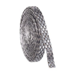 1 Pcs 3 Yards 10mm Self-Adhesive Crystal Rhinestone Ribbon Clear Gray