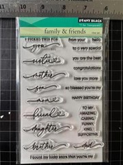 New Penny Black Rubber Stamp clear FAMILY & FRIENDS SENTIMENT set