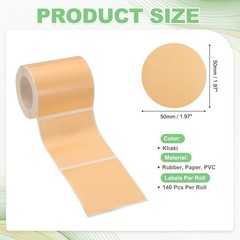 280 Pcs Thermal Sticker Paper, 2×2″ Round Thermal Printer Label, Khaki