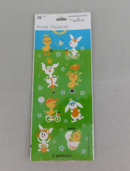 4 Packages Hallmark Stickeroni Easter Stickers Fuzzy 112 Total Stickers #3443