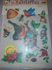Vintage NEW Tulip Premium Rub-On Transfers Birds & Bees Multicolor