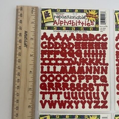 Provo Craft Alphabitties Scrapbook Stickers Fat Dot Red Lot of 4