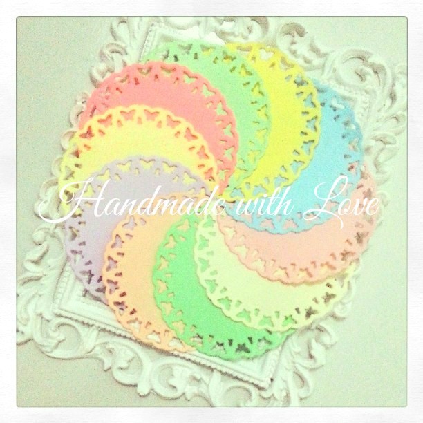 2.75 inches Pastel Butterfly Paper Doilies. 1 pack of 10 pastel beautiful colour