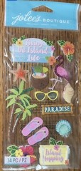 Jolees Living ISLAND LIFE VACATION PARADISE BEACH OCEAN SUMMER Scrapbook Sticker