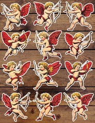 Classic Cupid Die Cut Vinyl Stickers Set Scrapbooking Laptop Waterbottle