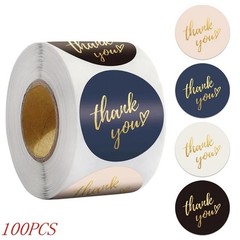 50/100/500 Pcs 1 inch Assorted Floral Thank You Stickers Round Sealing Labels