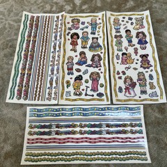 Tie Me To The Moon Kids Sticker Sheet lot/4 Perfect Pals Expressions with board
