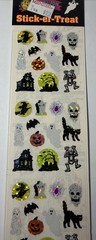 90s Sandylion Halloween Stick-er-Treat Prismatic Stickers Witch Ghost Spooky Vtg