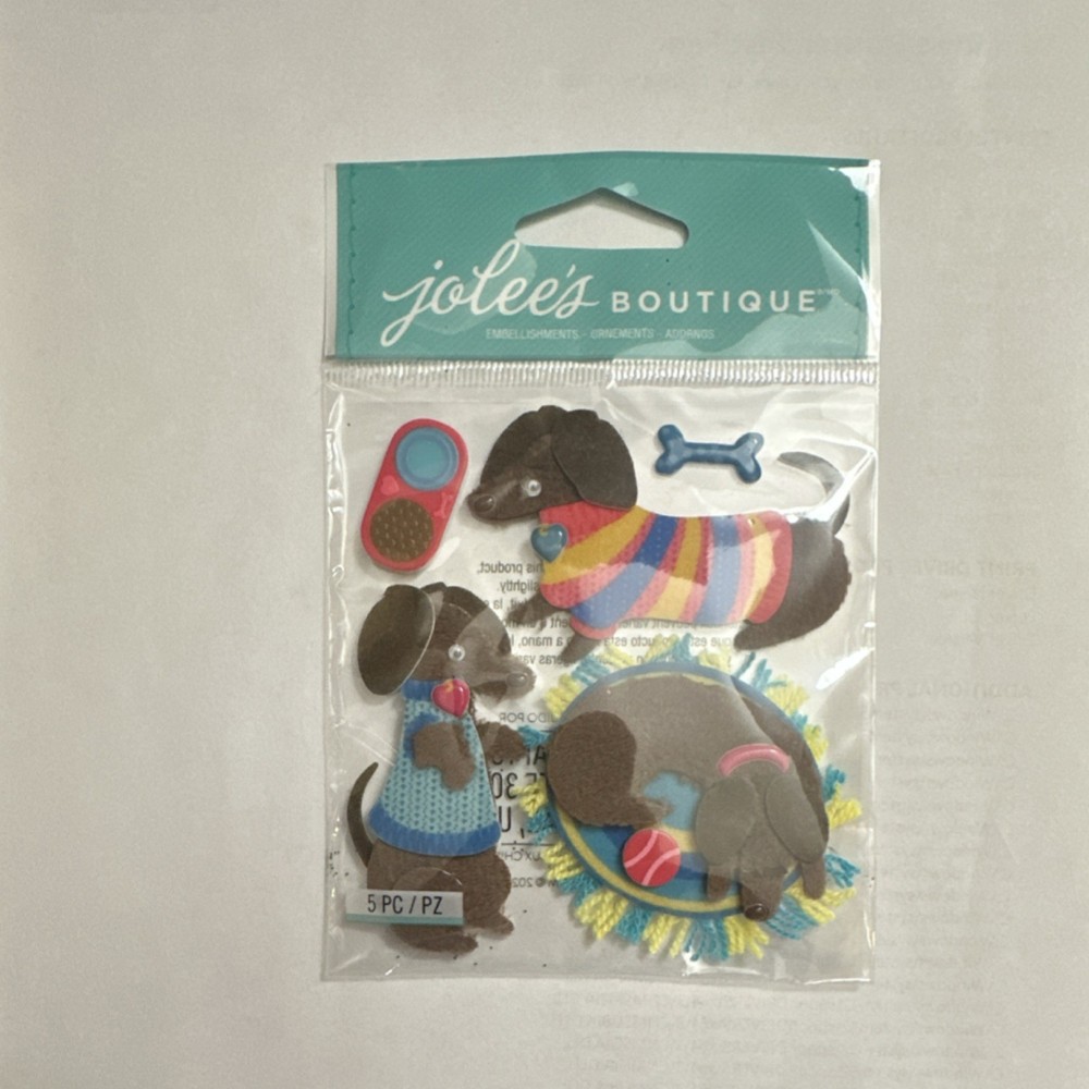 Jolee’s Boutique Dimensional Dog & Puppy Stickers Multicolor Scrapbooking