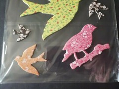 NIP Unknown Brand 29 Floral Chipboard Stickers Birds Butterfly Journal Smash