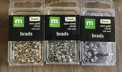 Scrapbooking Mini Circle Brad Lot of 650 – Gold, Silver & Primary Color