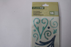 K&Company Studio112 16PC Blue Swirls Epoxy Stickers Scrapbooking Crafts Art