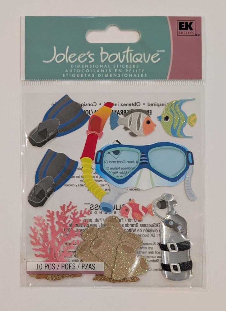 Jolee’s Snorkeling Scuba Diving Fish Coral Sea Life Scrapbooking Stickers