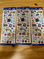Sticko Back To School Icons Puffy Stickers Papercraft Planner Supply Lot Of 3