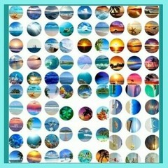 100 Precut TROPICAL OCEAN BOTTLE CAP TRAY CHARM IMAGES 1 in circles VACATION