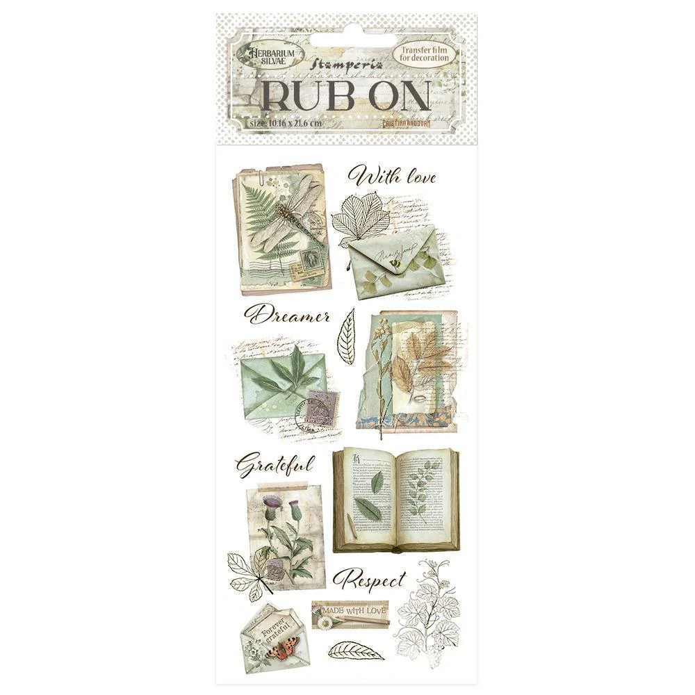 Stamperia Rub-Ons- Herbarium Silvae Botanical Books, DFLRB210