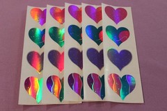 Mrs. Grossman’s LOT 5 Strips Vintage 1995 RARE Shiny Satin Heart Stickers!
