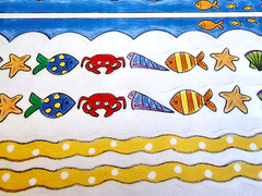 Vintage 1999 MAMBI Summer Kids Beach Borders Clear Stickers Scrapbooking 12″ NOS